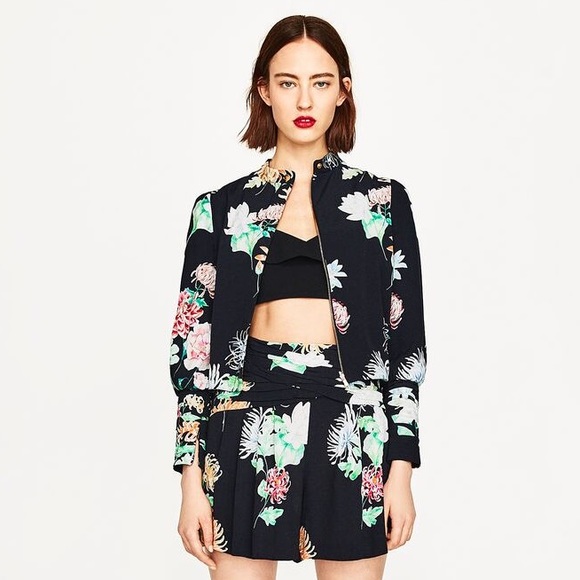 zara floral bomber